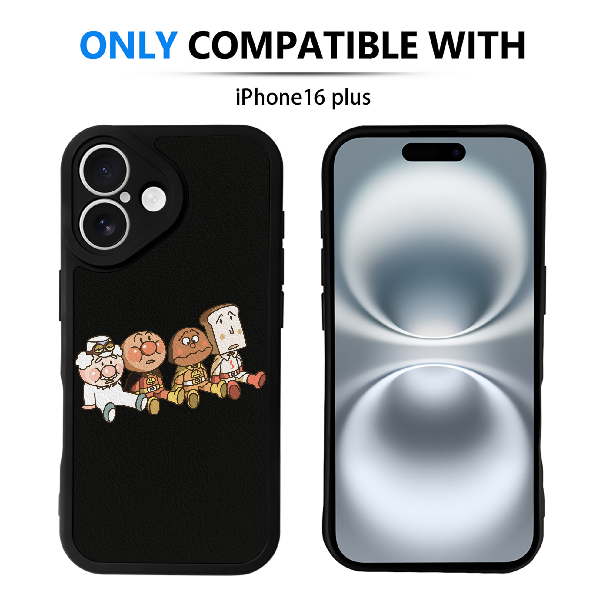 （画像用） アンパンマン Anpanman 【iPhone 16シリーズ対応】シリコンスマホケース（レザー調） 材質：シリコン